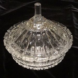 Vintage Heavy Glass Candy Dish - No Markings.